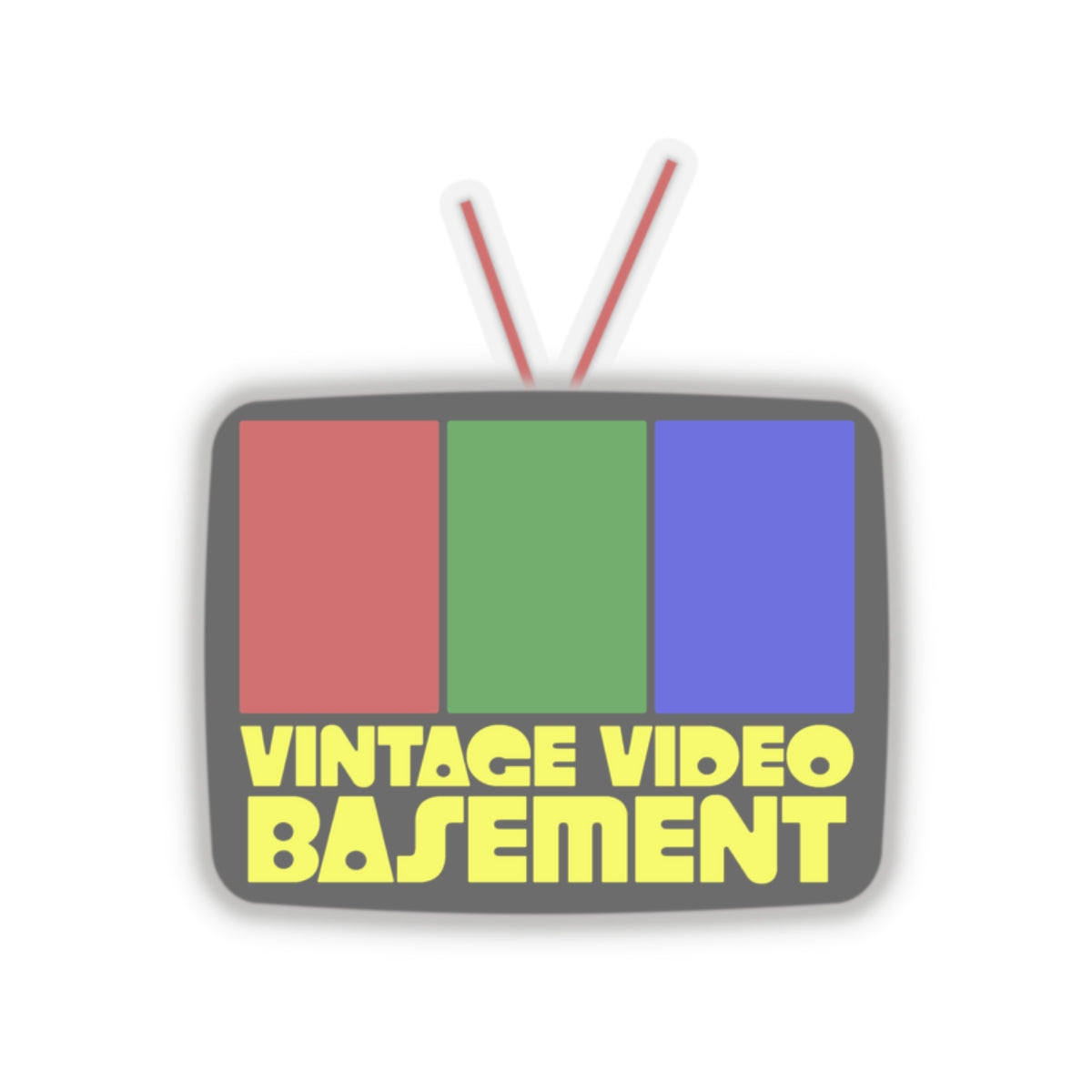 Vintage Video Basement Logo Kiss-Cut Stickers