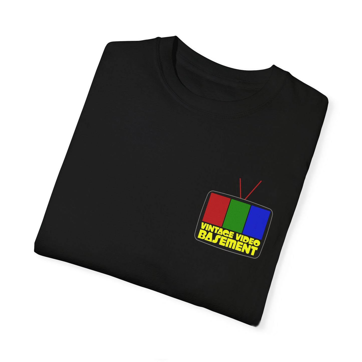 Vintage Video Basement Logo - Unisex Garment-Dyed T-shirt