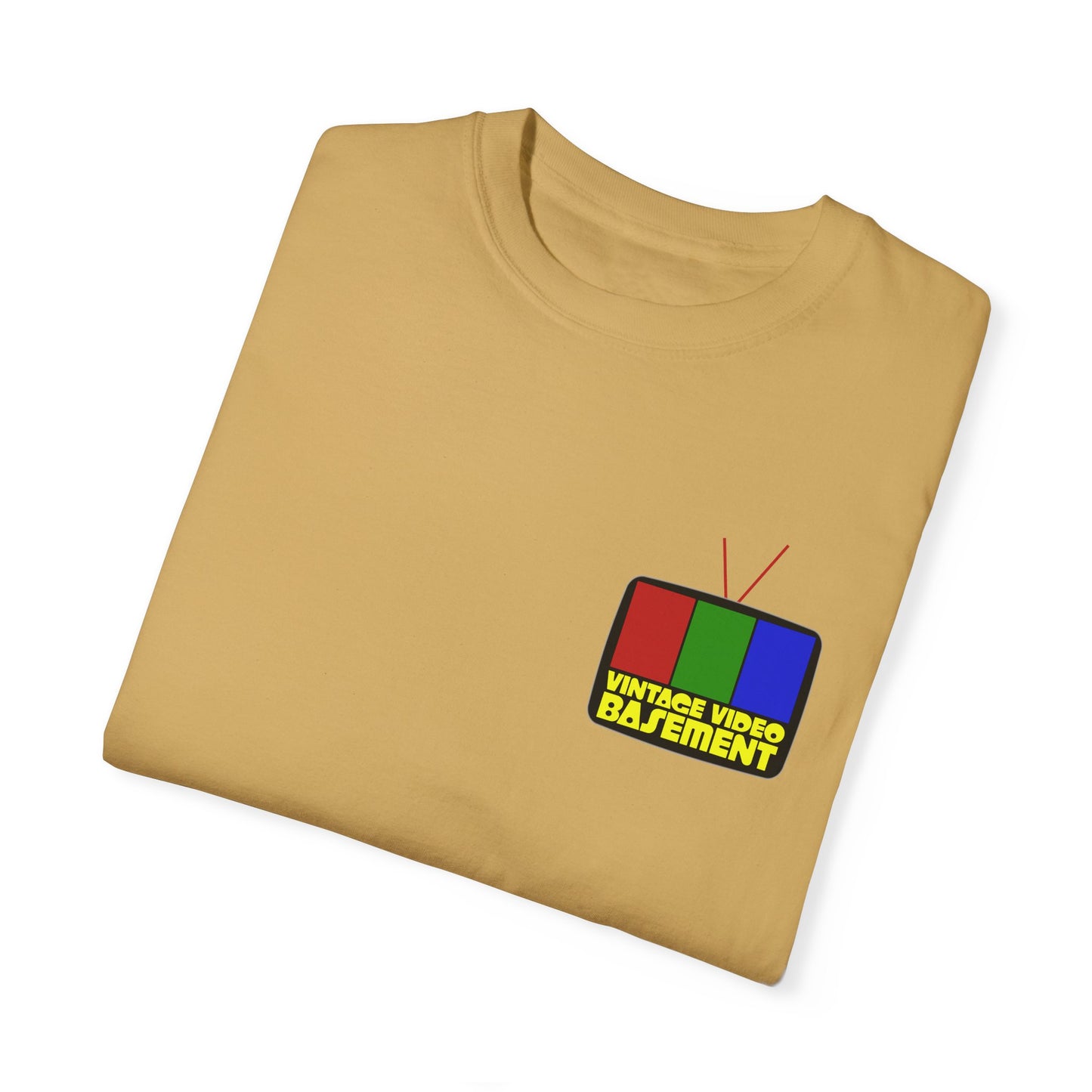 Vintage Video Basement Logo - Unisex Garment-Dyed T-shirt
