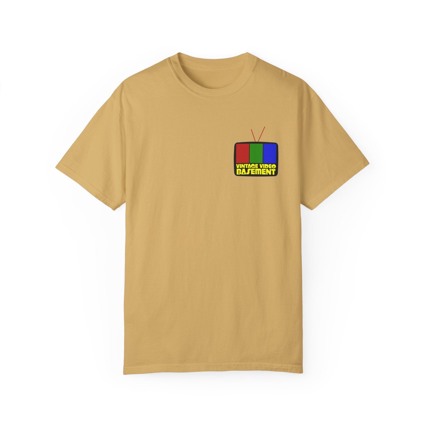 Vintage Video Basement Logo - Unisex Garment-Dyed T-shirt