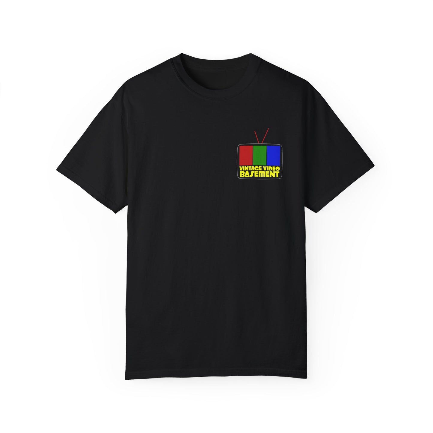 Vintage Video Basement Logo - Unisex Garment-Dyed T-shirt