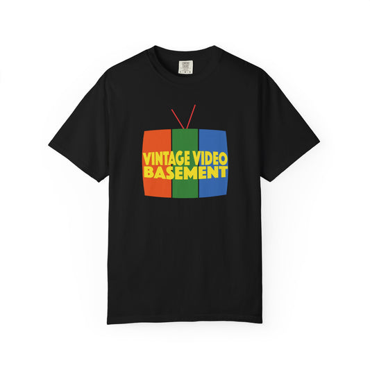 Vintage Video Basement (Alternate Logo) Unisex Garment-Dyed T-shirt
